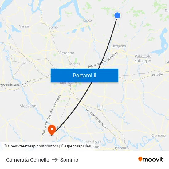 Camerata Cornello to Sommo map