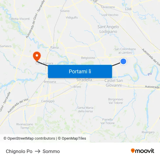 Chignolo Po to Sommo map