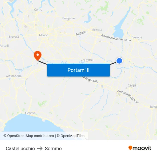 Castellucchio to Sommo map