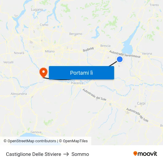 Castiglione Delle Stiviere to Sommo map