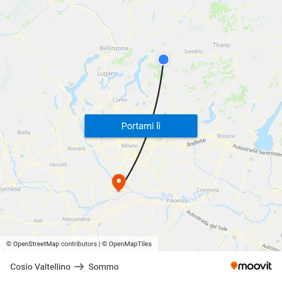 Cosio Valtellino to Sommo map