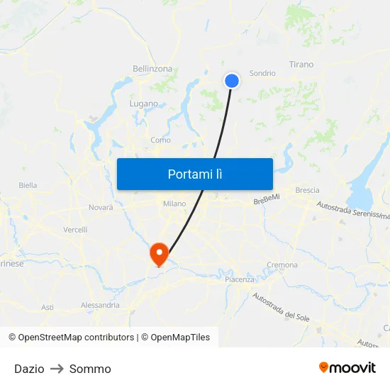 Dazio to Sommo map
