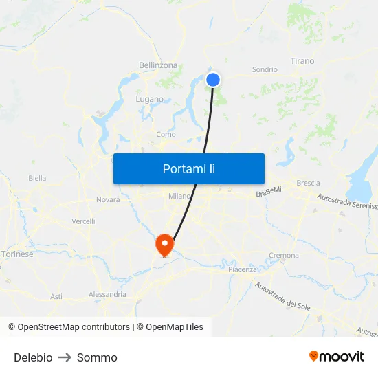 Delebio to Sommo map