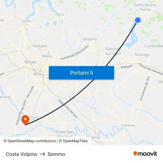 Costa Volpino to Sommo map