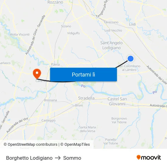 Borghetto Lodigiano to Sommo map