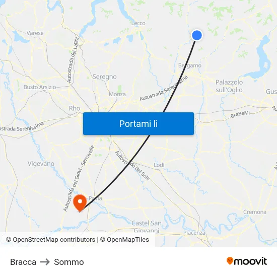 Bracca to Sommo map