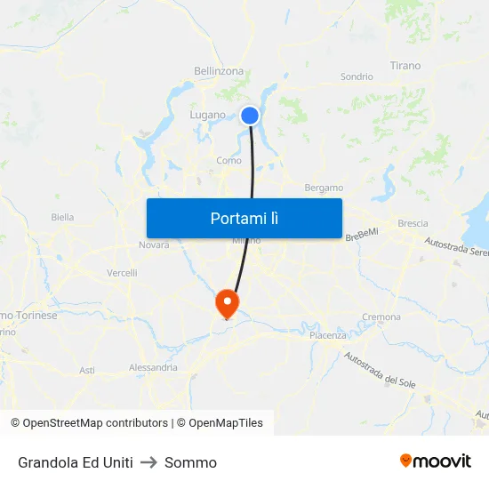 Grandola Ed Uniti to Sommo map
