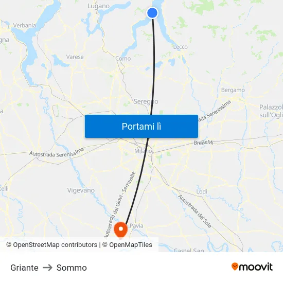 Griante to Sommo map