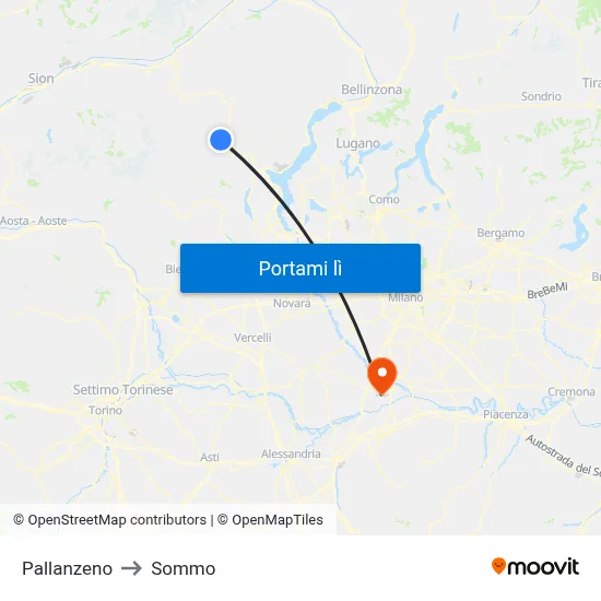 Pallanzeno to Sommo map