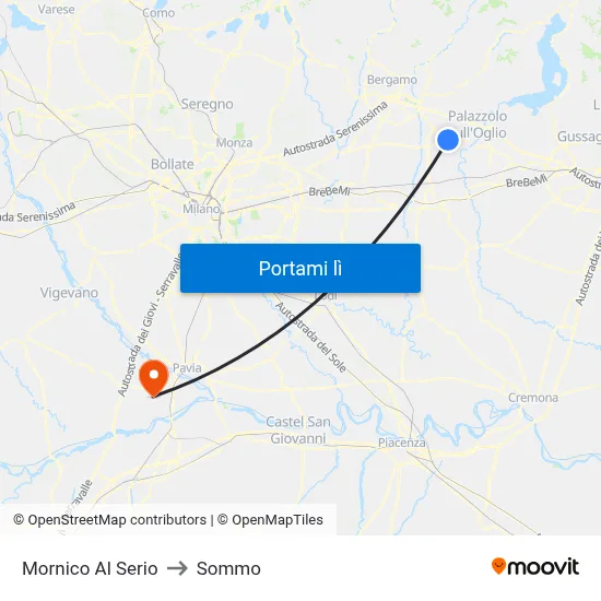 Mornico Al Serio to Sommo map