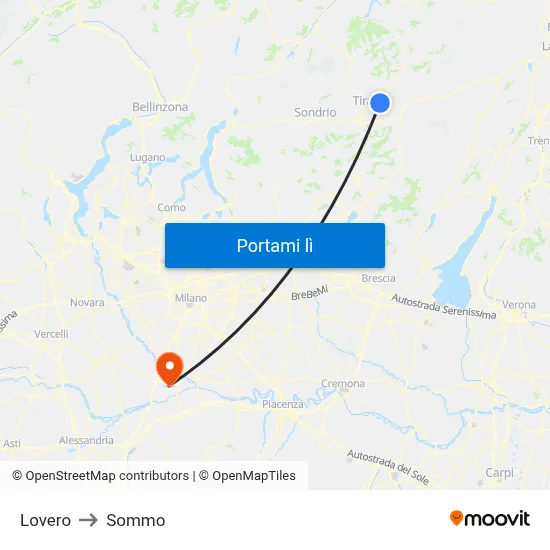 Lovero to Sommo map