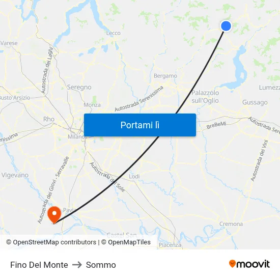 Fino Del Monte to Sommo map