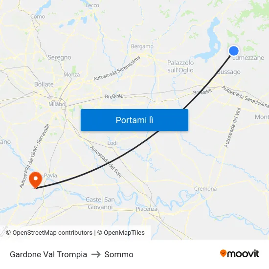 Gardone Val Trompia to Sommo map