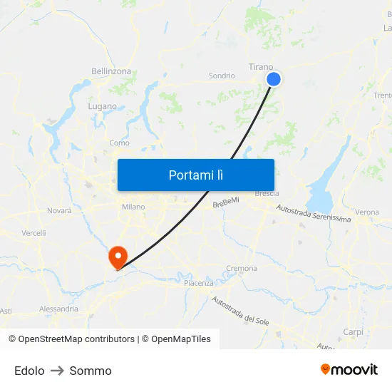 Edolo to Sommo map