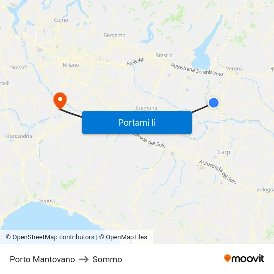 Porto Mantovano to Sommo map