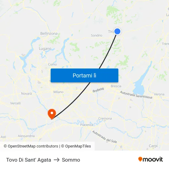 Tovo Di Sant' Agata to Sommo map