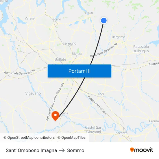 Sant' Omobono Imagna to Sommo map