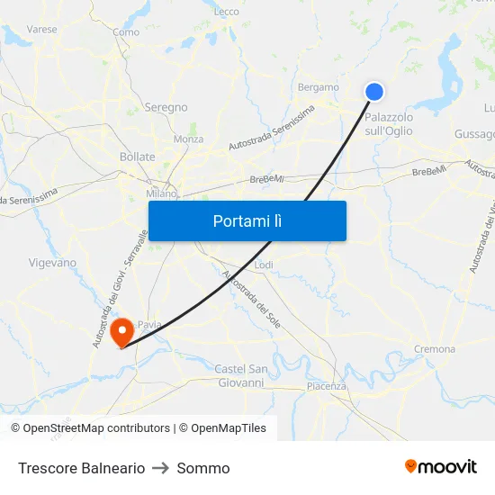 Trescore Balneario to Sommo map