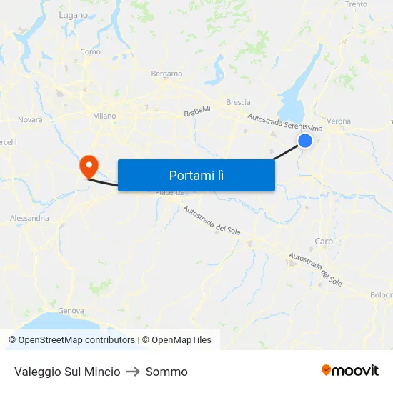 Valeggio Sul Mincio to Sommo map