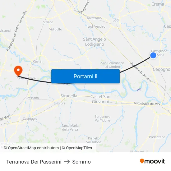 Terranova Dei Passerini to Sommo map