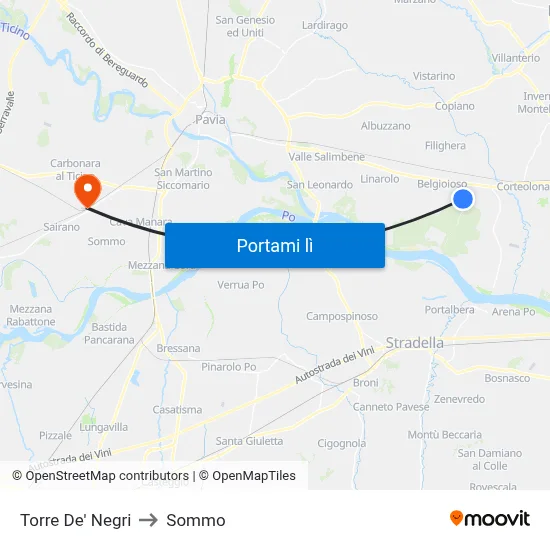 Torre De' Negri to Sommo map