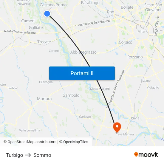 Turbigo to Sommo map