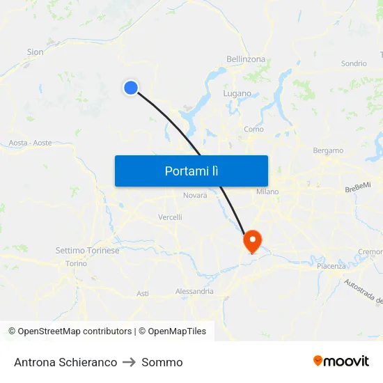 Antrona Schieranco to Sommo map