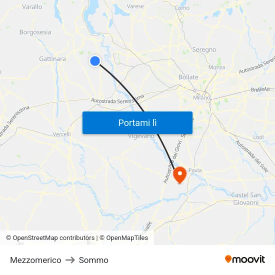Mezzomerico to Sommo map