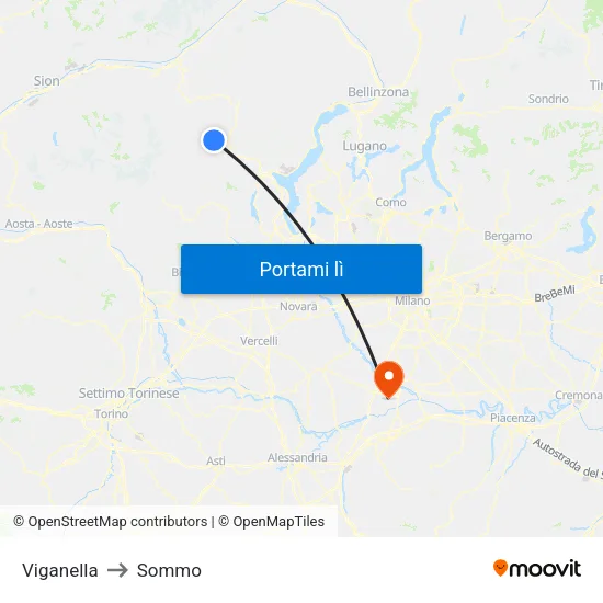 Viganella to Sommo map