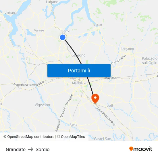 Grandate to Sordio map