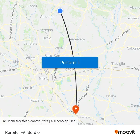 Renate to Sordio map