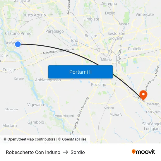 Robecchetto Con Induno to Sordio map