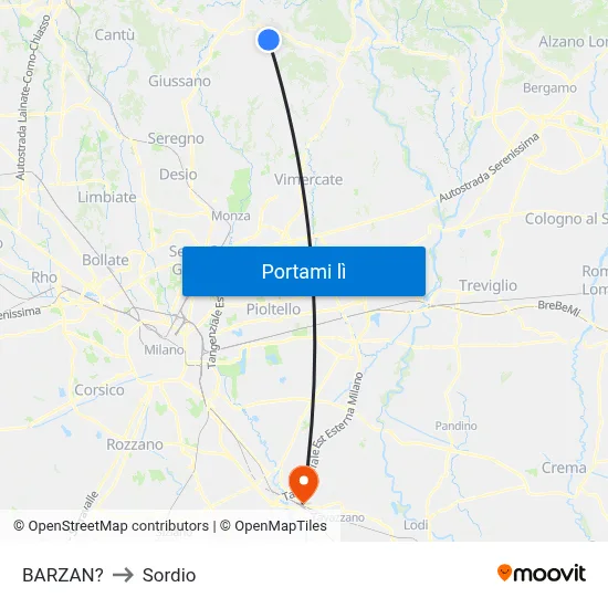 BARZAN? to Sordio map