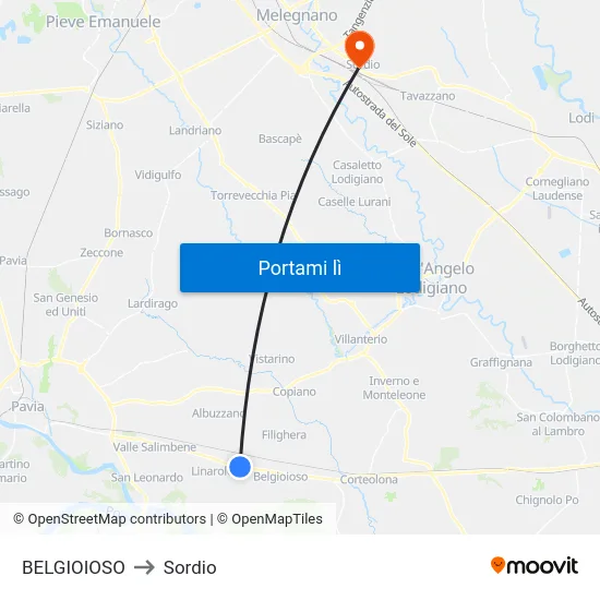 BELGIOIOSO to Sordio map