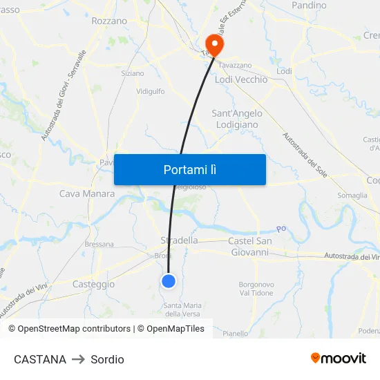 CASTANA to Sordio map
