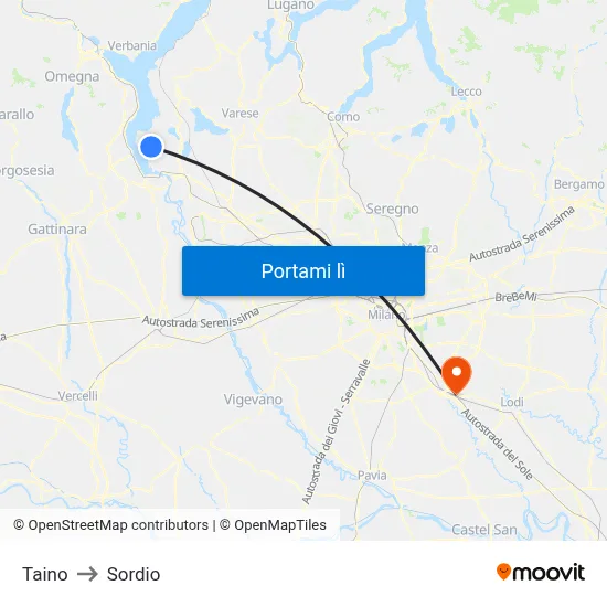 Taino to Sordio map