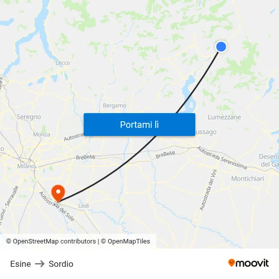 Esine to Sordio map