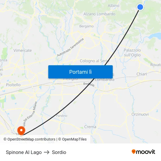 Spinone Al Lago to Sordio map