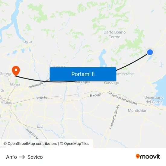 Anfo to Sovico map