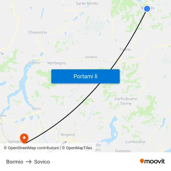 Bormio to Sovico map