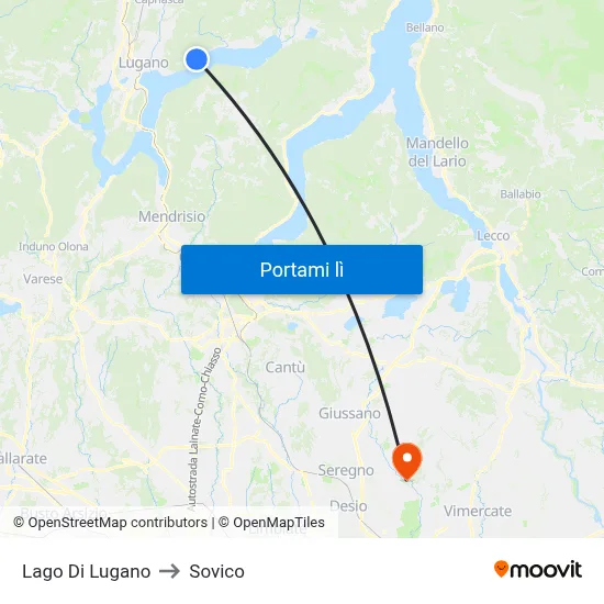 Lago Di Lugano to Sovico map