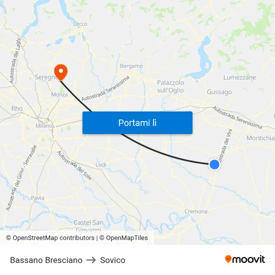 Bassano Bresciano to Sovico map
