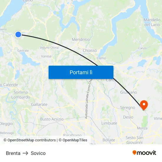 Brenta to Sovico map