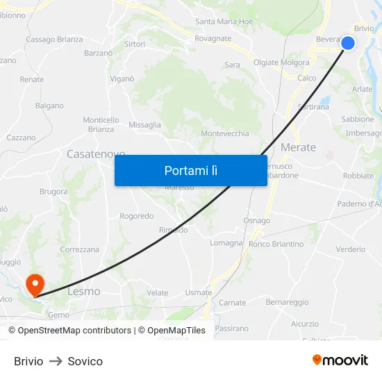 Brivio to Sovico map