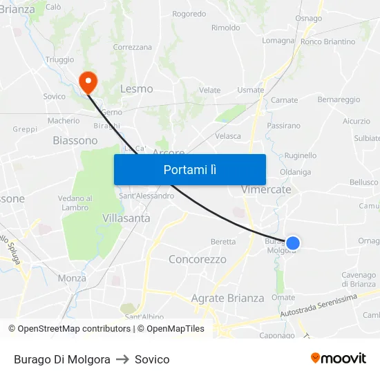 Burago Di Molgora to Sovico map