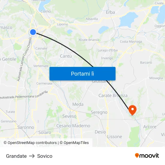 Grandate to Sovico map