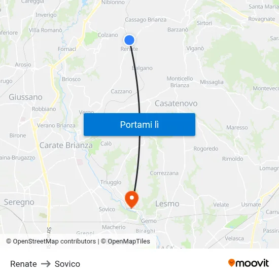 Renate to Sovico map