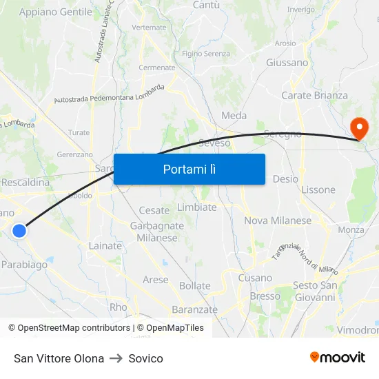San Vittore Olona to Sovico map