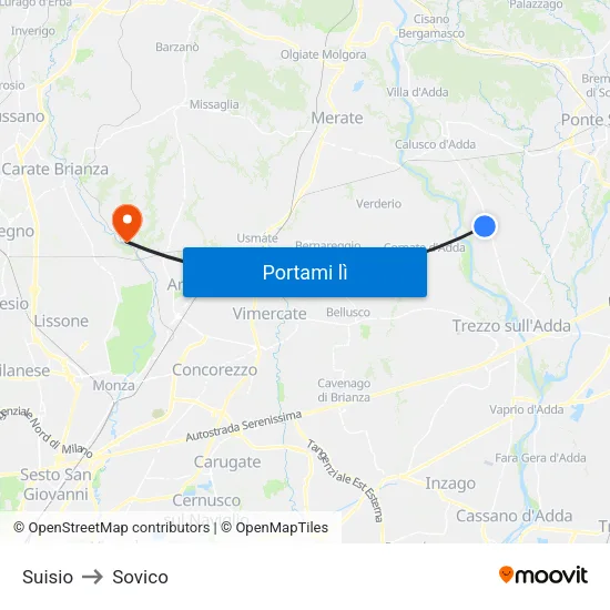 Suisio to Sovico map