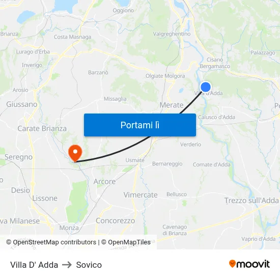 Villa D' Adda to Sovico map